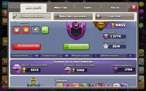 Achat compte clash of clans