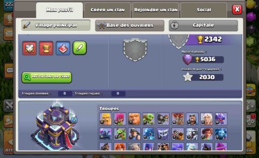 Achat compte clan of clans