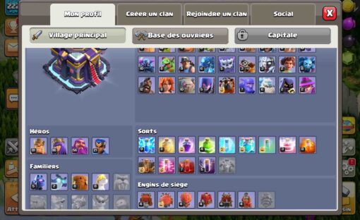 Achat compte clan of clans