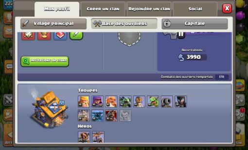 Achat compte clan of clans