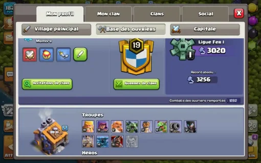 Vendre compte clash of clans