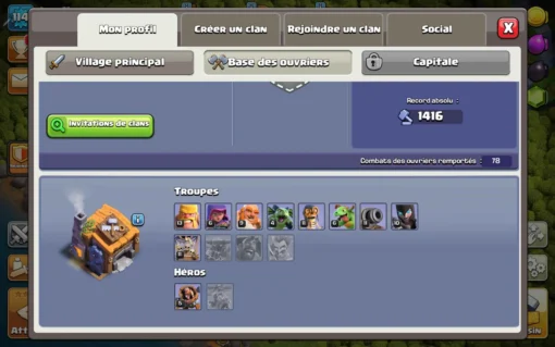 Acheter compte clash of clans