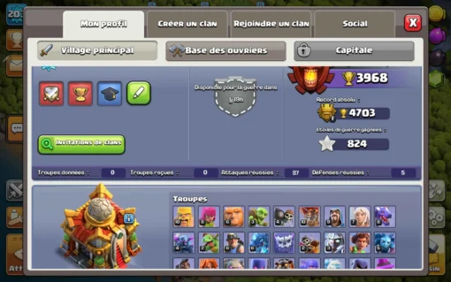 Vendre compte clash of clans