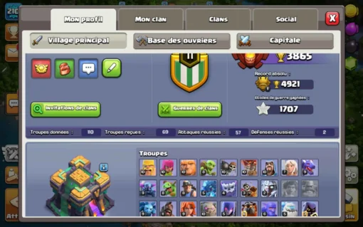 Vendre compte clash of clans