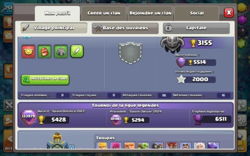 Achat compte coc