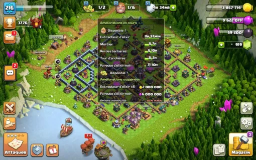 Vendre compte clash of clans