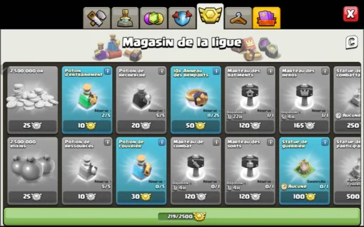 Vendre compte clash of clans