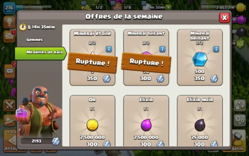 Vendre compte clash of clans