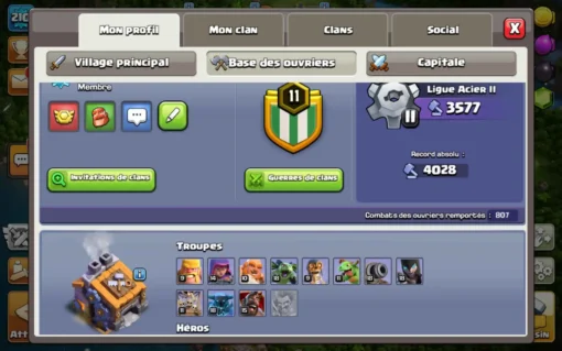 Vendre compte clash of clans