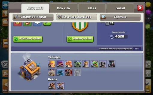 Vendre compte clash of clans