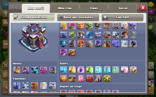 Vendre compte clash of clans