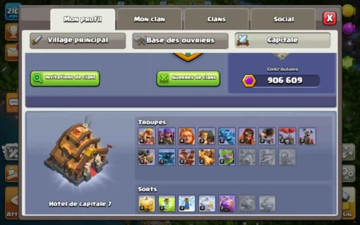 Vendre compte clash of clans