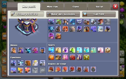 Vendre compte clash of clans