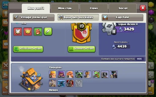 Vendre compte clash of clans