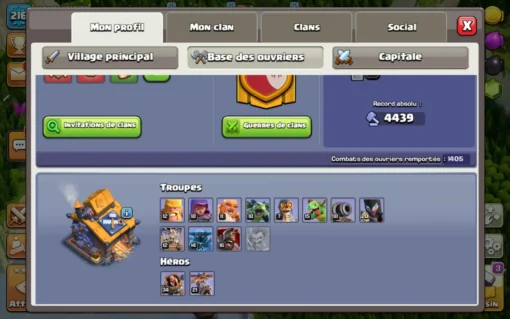 Vendre compte clash of clans