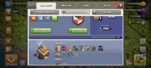 Vendre compte clash of clans