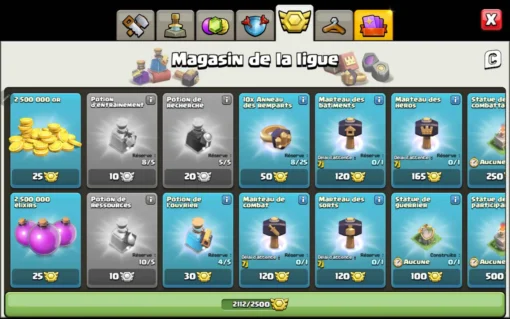 Vendre compte clash of clans