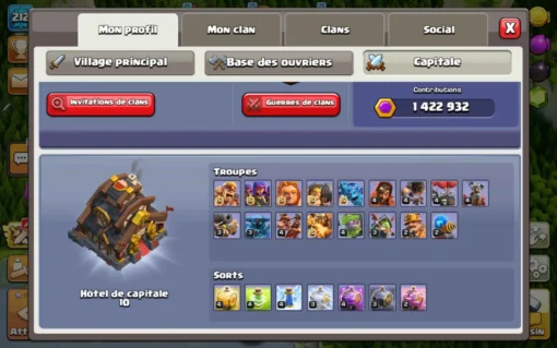 Vendre compte clash of clans