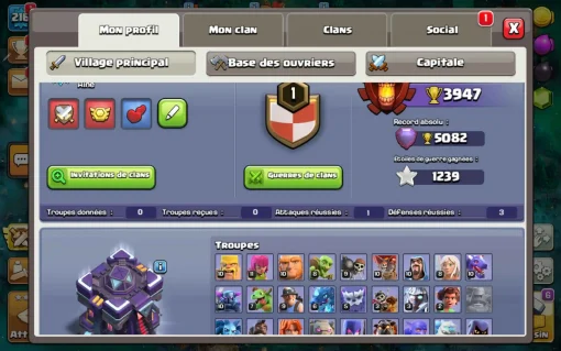 Vendre compte clash of clans