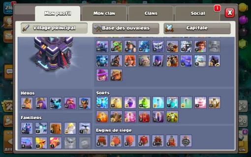 Vendre compte clash of clans