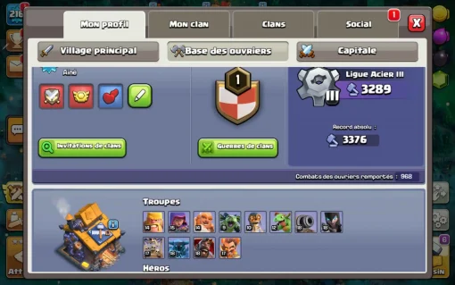 Vendre compte clash of clans