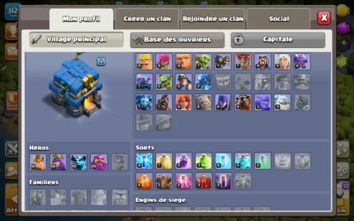 vendre compte clash of clans