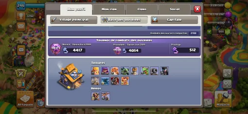 Vendre compte clash of clans